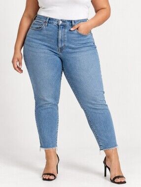 NWT Levi's Wedgie Skinny Jeans Size 20 High Rise Button Fly Raw Hem Light Wash